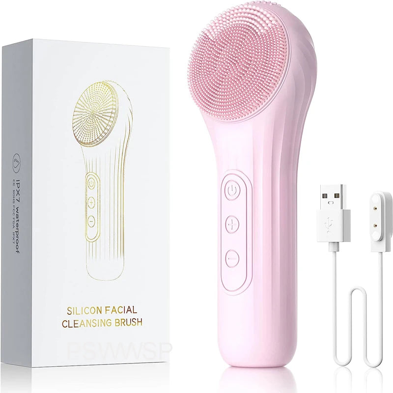 Sonic Facial Cleansing Brush Waterproof Electric Facial Cleaner Deep Cleaning Exfoliating Vibrating Face Cleansing Brush