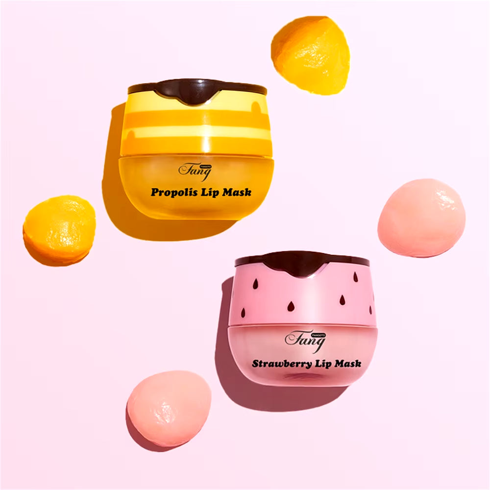 5.5G Lip Sleep Mask Night Sleep Maintenance Moisturizing Lip Gloss Bleach Cream Nourishing Lip Care Strawberry Honey