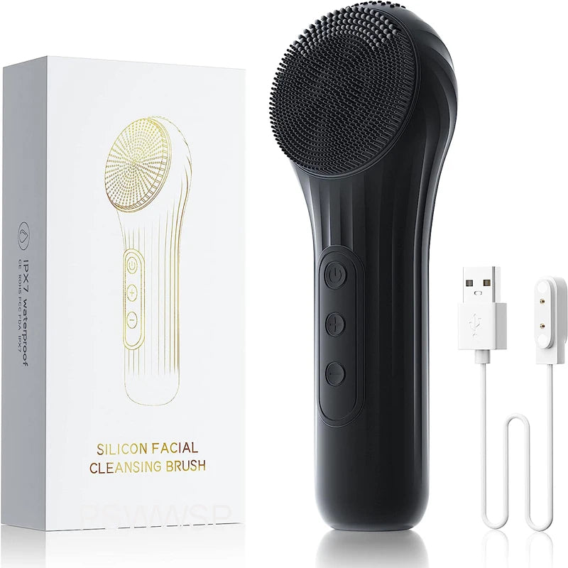 Sonic Facial Cleansing Brush Waterproof Electric Facial Cleaner Deep Cleaning Exfoliating Vibrating Face Cleansing Brush