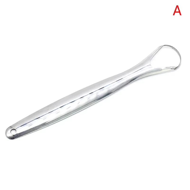 High Quality Stainless Steel Tongue Scraper Cleaner Fresh Breath Cleaning Coated Tongue Toothbrush Oral Hygiene Care Tools