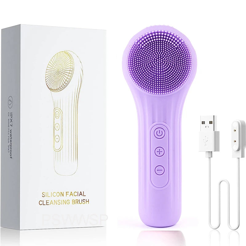 Sonic Facial Cleansing Brush Waterproof Electric Facial Cleaner Deep Cleaning Exfoliating Vibrating Face Cleansing Brush