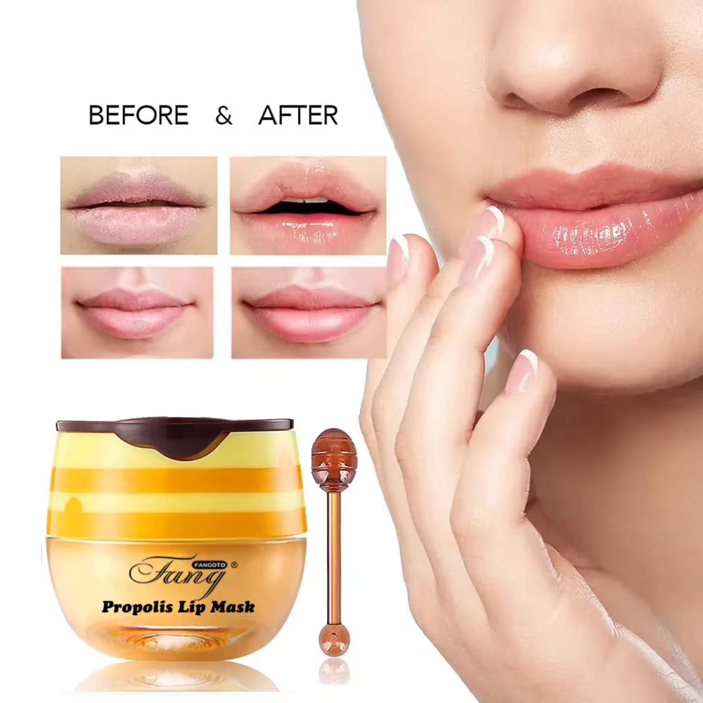 5.5G Lip Sleep Mask Night Sleep Maintenance Moisturizing Lip Gloss Bleach Cream Nourishing Lip Care Strawberry Honey